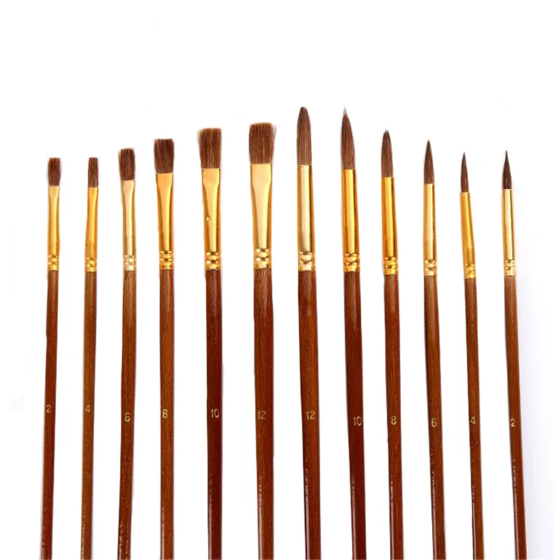 38 шт набор кистей для рисования с холщовой сумкой масляной акриловой акварели