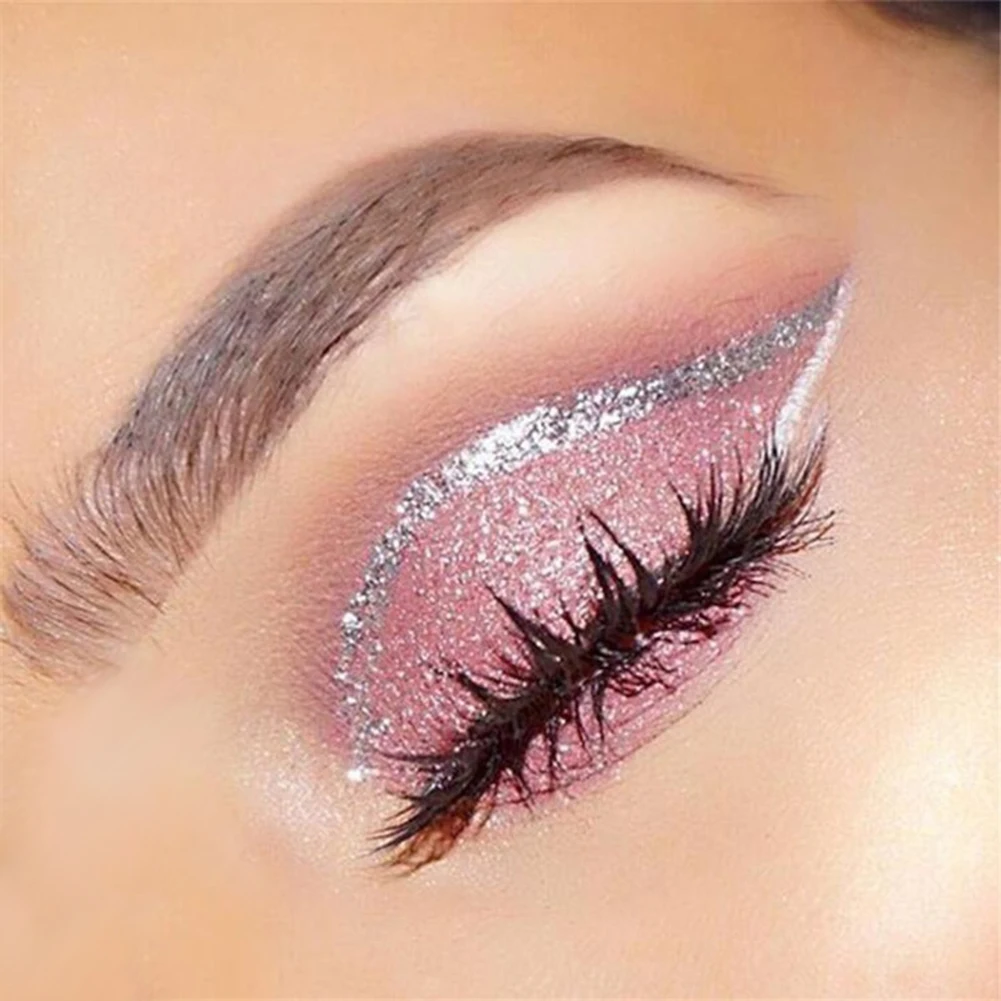 Модная жидкая блестящая подводка для глаз из белого золота водостойкая стойкая