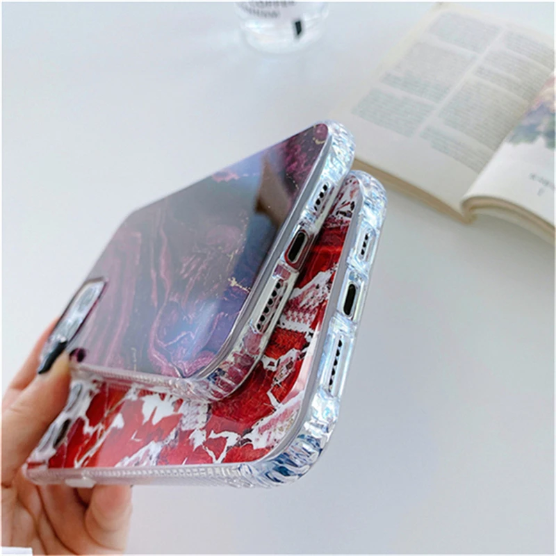 

Vintage Marble Tone Case For iPhone 11 Pro Max 12 Mini 12 Pro Max 7 8 Plus X XR XS Max SE 2020 TPU PC Protective Back Cover