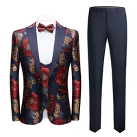 jacketsvestpants luxury clothing mens high quality business printing three piece suitgentleman party dress leisure blazers