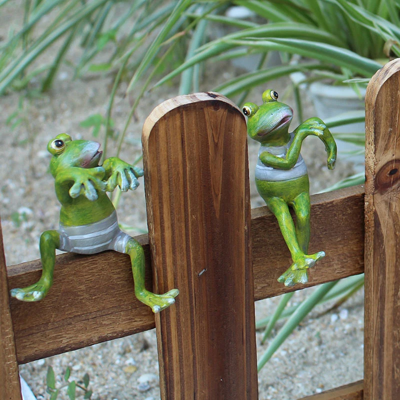 4pc/set Climbing frog Figurines Statues for Resin Decoration Frog Statue Home Garden Sculpture Crafts Christmas Gift | Дом и сад