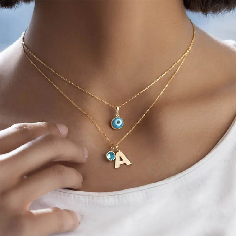 

Personalized Name Necklaces For Women Stainless Steel Birthstone Necklace Birthday Gift For Her Mother Jewelry Bridesmaid Gift
