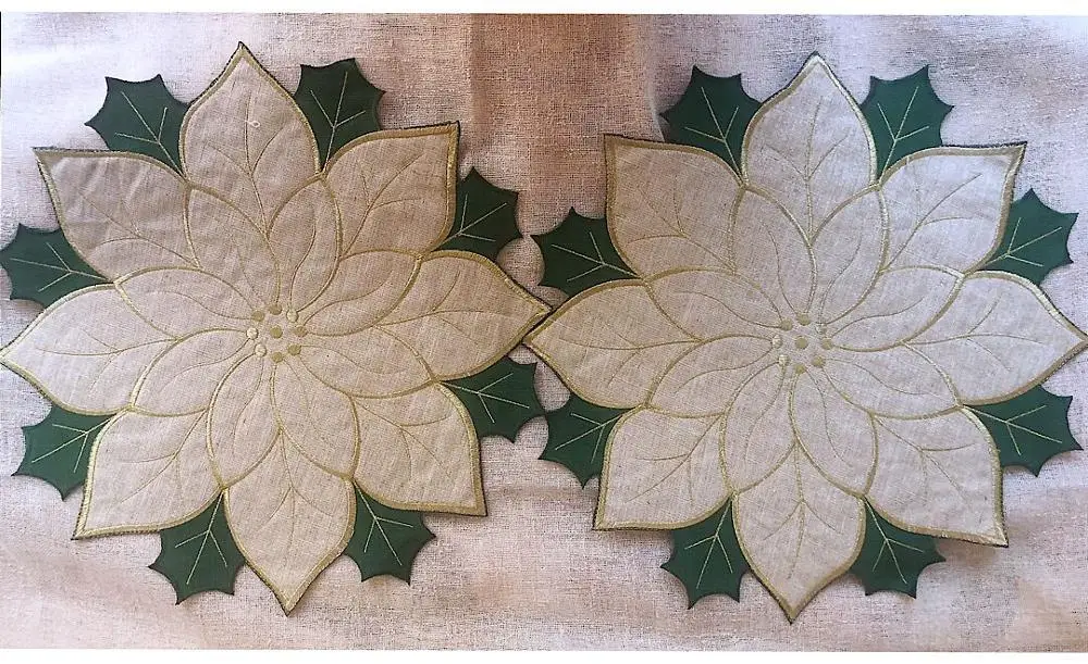 

Applique Embroidered Daisy Flower Fabric Table PLACEMAT 40X40cm Wedding Banquet Party Home Decor