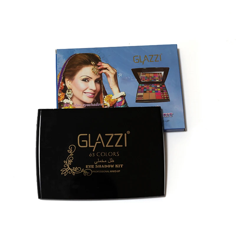 Тени для век румяна набор ремонта пудры 63 цвета с кисточкой теней