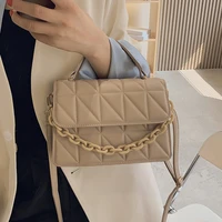 new chain quilted shoulder bags 2021 women brand designer handbag small flap messenger hand bag female pu leather crossbody bag