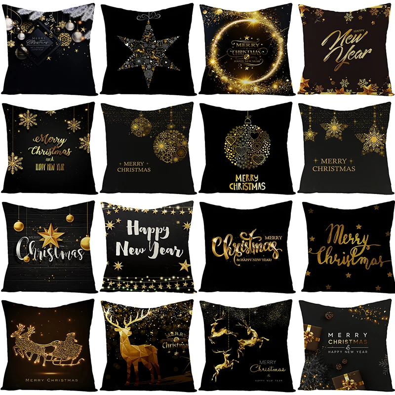 Funda de asiento de alce de Navidad, decoraci&oacute;n de sof&aacute; de fiesta de Navidad, 45x45cm-0
