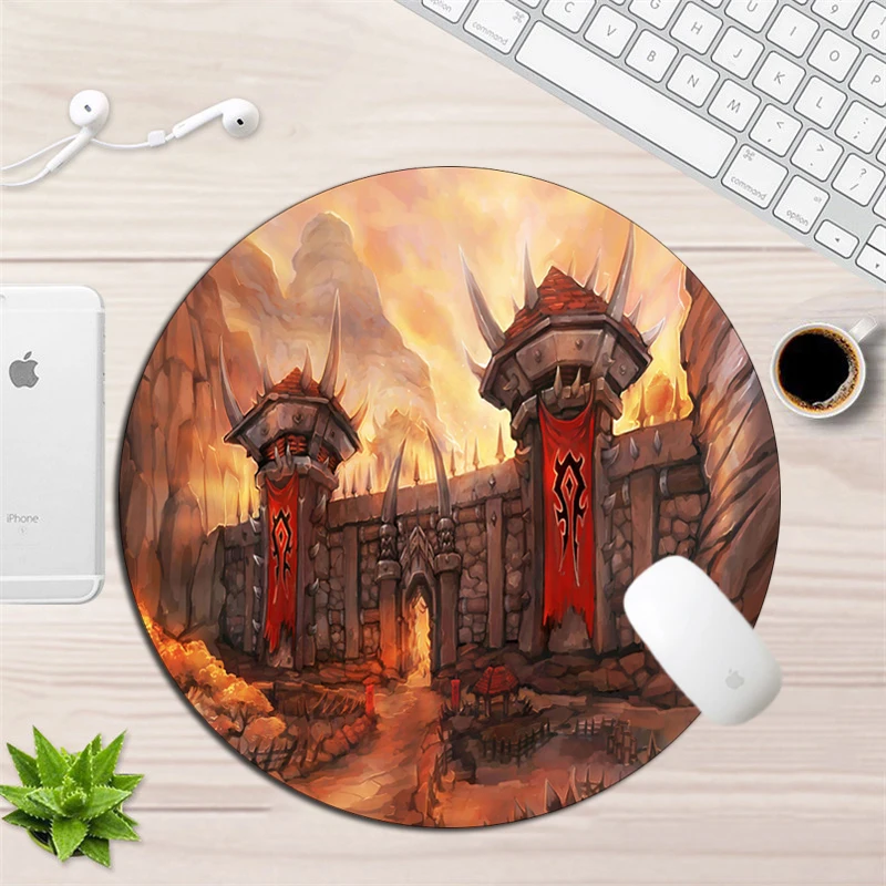Круглый коврик для мыши Horde Alliance 22x22 см маленький размер резиновый игровой World of