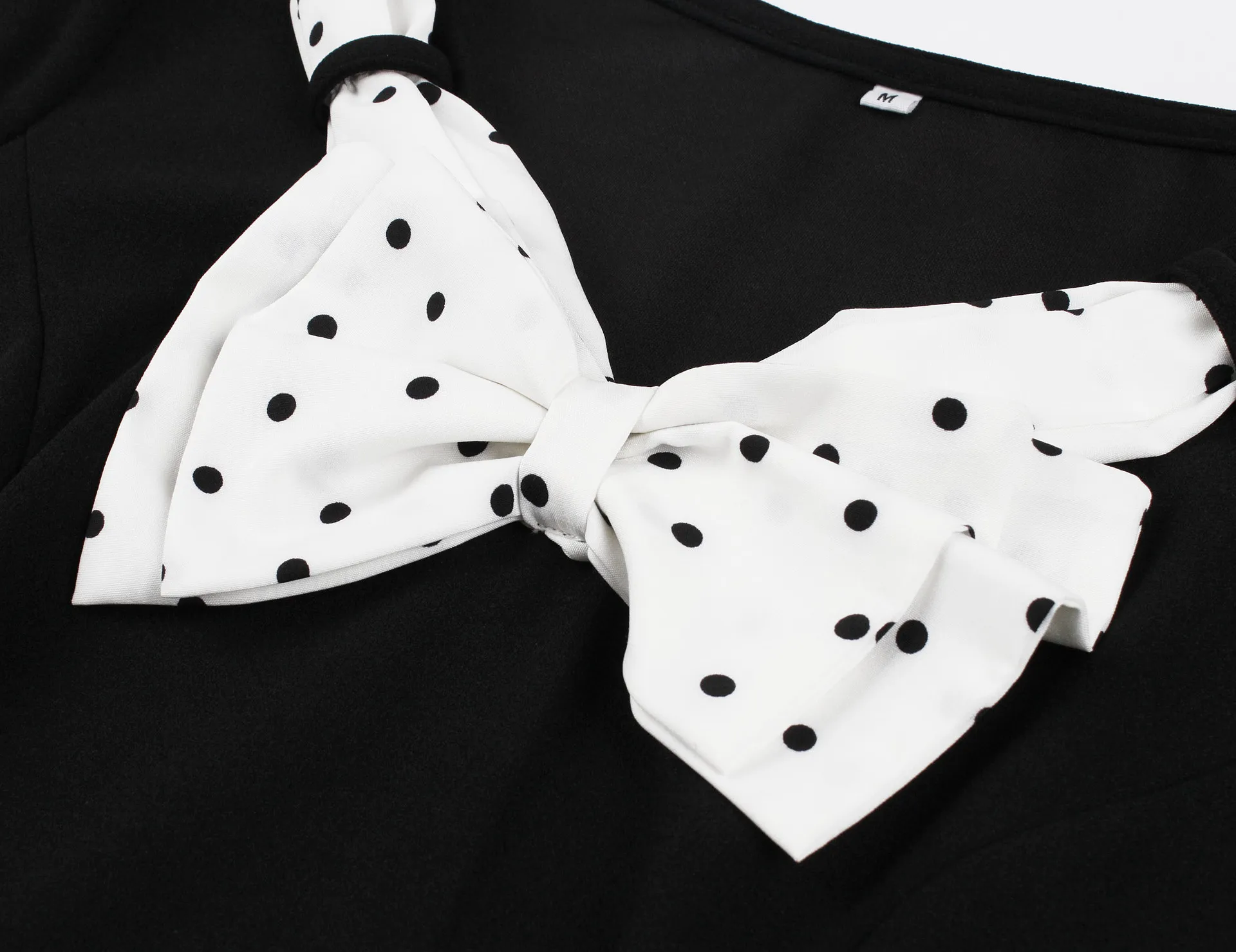 Женское винтажное платье в горошек SISHION черное стиле Хепберн 50-х годов с