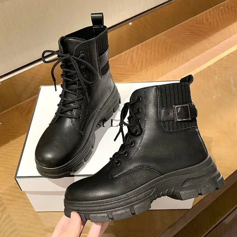 New Arrivals Soft Boots Women Shoes Woman Boots Fashion Round PU Ankle Boots 2022 Winter Elastic Black Boots Comfortable Boots
