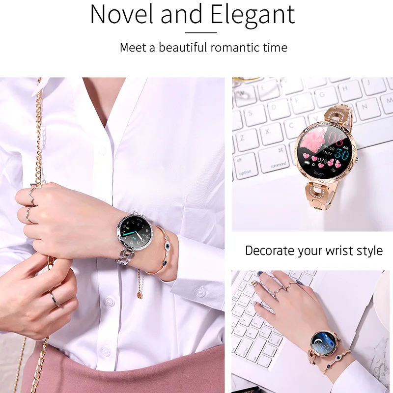 Модные часы Smart Watch Для женщин Водонепроницаемый Мониторинг частоты сердечных сокращений Bluetooth шагомер для IOS и Android Фитнес браслет «Умные» часы