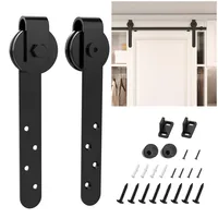 Mini Sliding Barn Door Hardware Kits For Cabinet Doors Rail Set T Shaped Floor Guide I Shape Hanger End Cap Screw