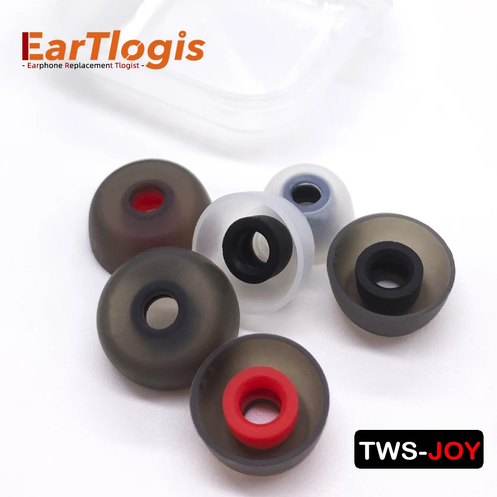 

EarTlogis TWS-joy Replacement Silicone Earbuds for Jabra Elite/ Active/ Evolve 65t, Elite 75t/ Sport, Creative Outlier Air/ Gold