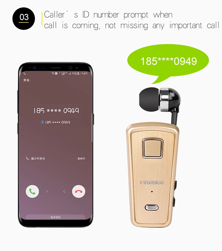 Fineblue F980 MINI Wireless Bluetooth Earphone Car In-Ear Handsfree with Microphone Headset Mini Vibration Support IOS Android