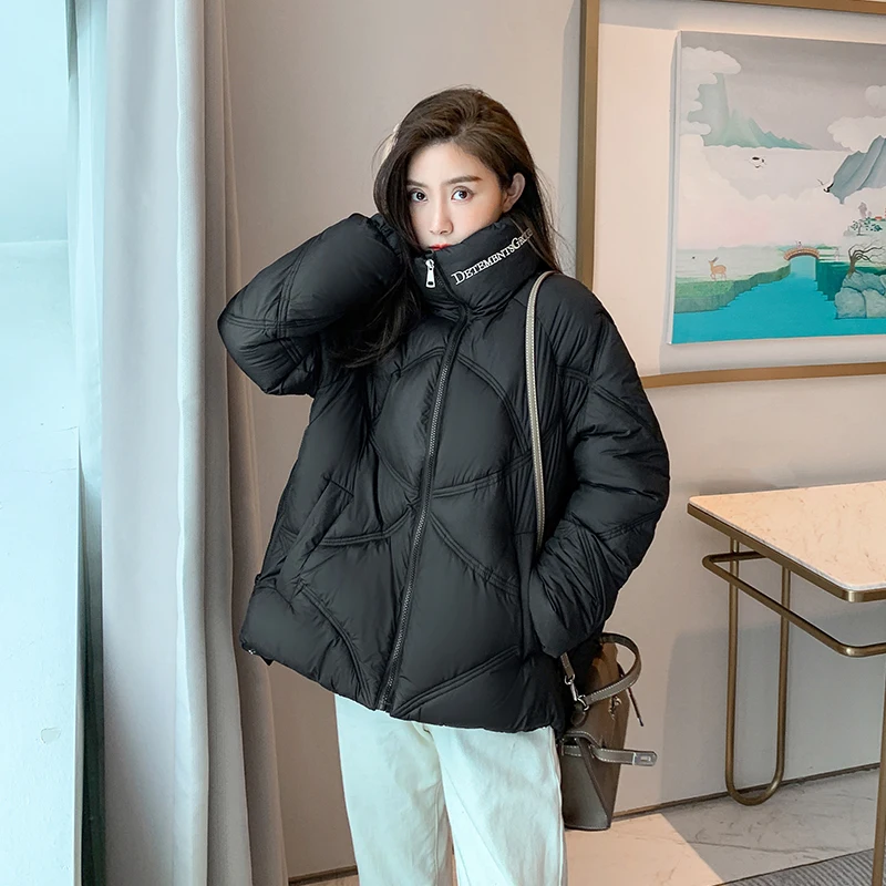 

2020 Winter women parkas jackets casual solid female thicken warm padded jackets coat Female styled outwear