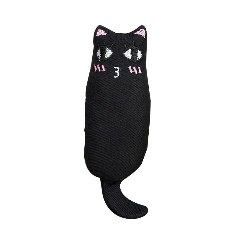 black Милая Подушка с царапинами Crazy Cat Kicker Catnip Жевательные Зубы шлифовальный кот Pet устойчивость к укусу игрушки Интерактивная игрушка для кошек Прямая - Цвет: black