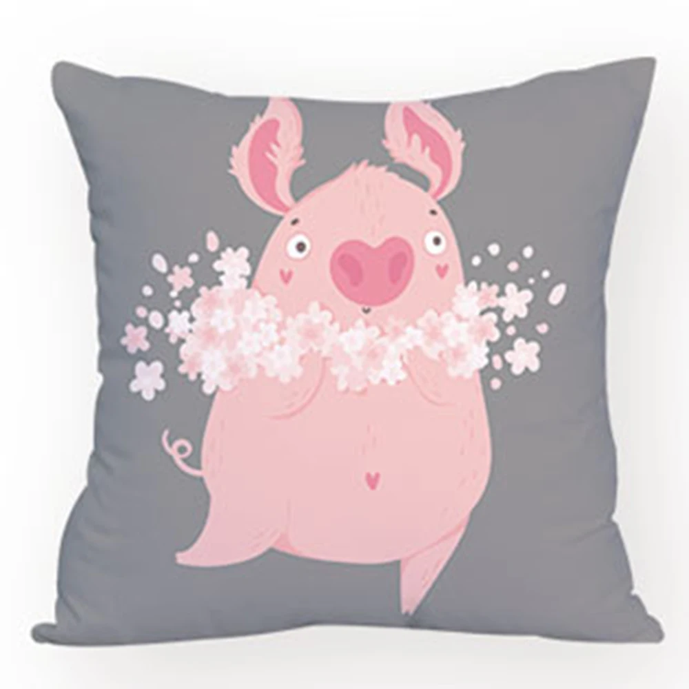 Милый мультфильм свинья печать наволочка для стула дизайнерская Подушка Чехол