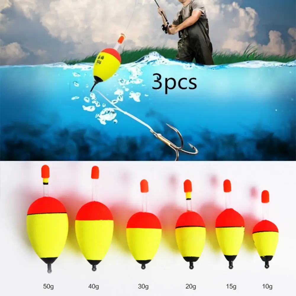 

3Pcs 10g/15g/20g/30g/40g/50g EVA Buoy Luminous Fishing Float Bobber Fish Bait for Sea Fishing Carp Light Stick Detector Tackle A