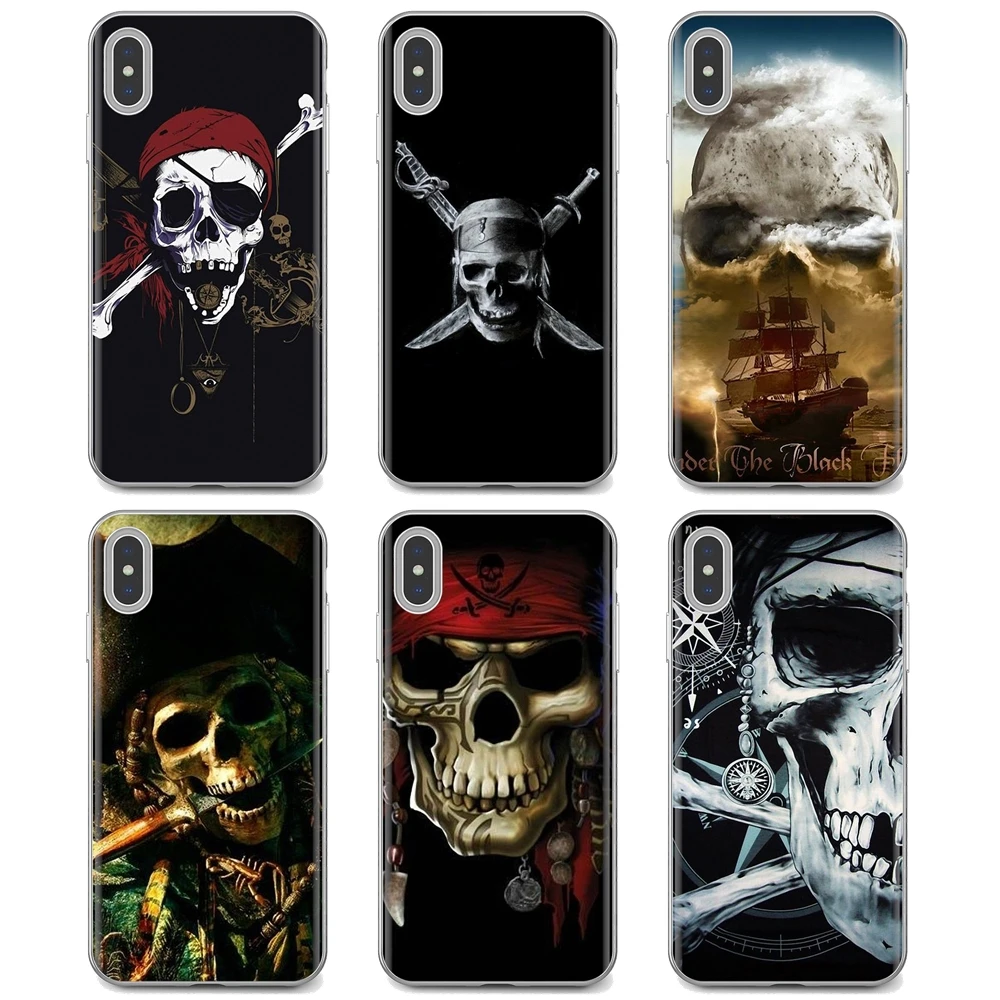 Под Чёрным флагом пиратского черепа для iPhone iPod Touch 11 12 Pro 4 4S 5 5S SE 5C 6 6S 7 8 X XR XS Plus Max 2020