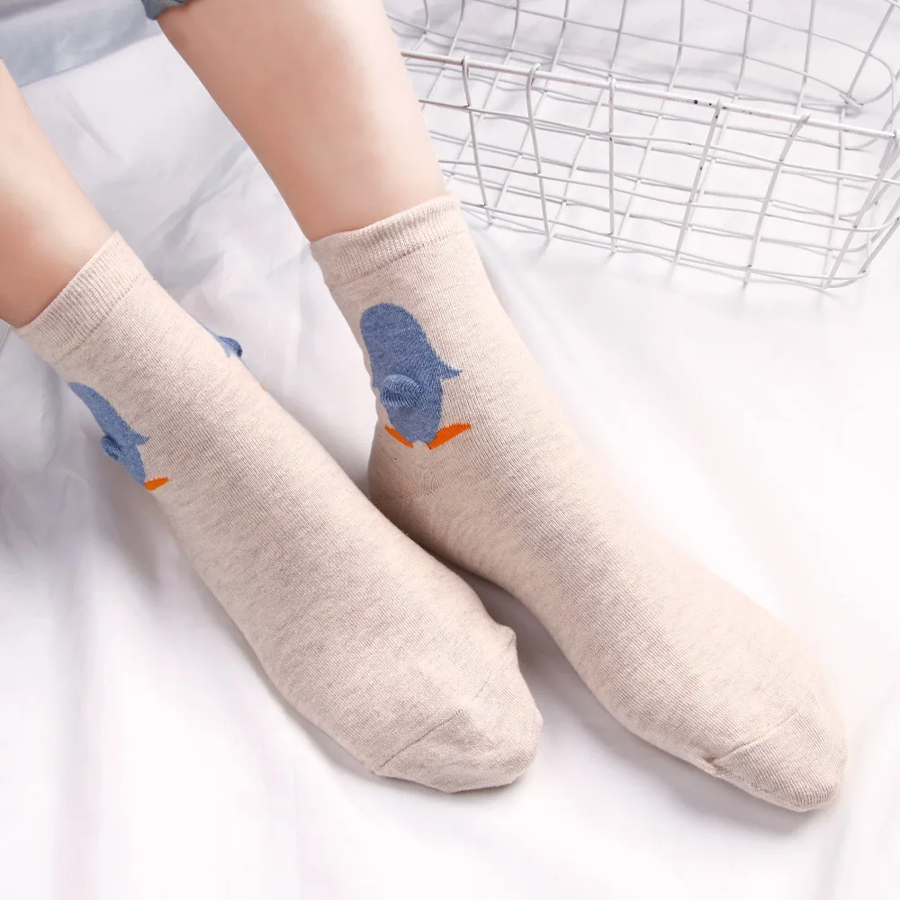 Мягкие Короткие хлопковые носки с мультяшным животным на весну рисунком задника