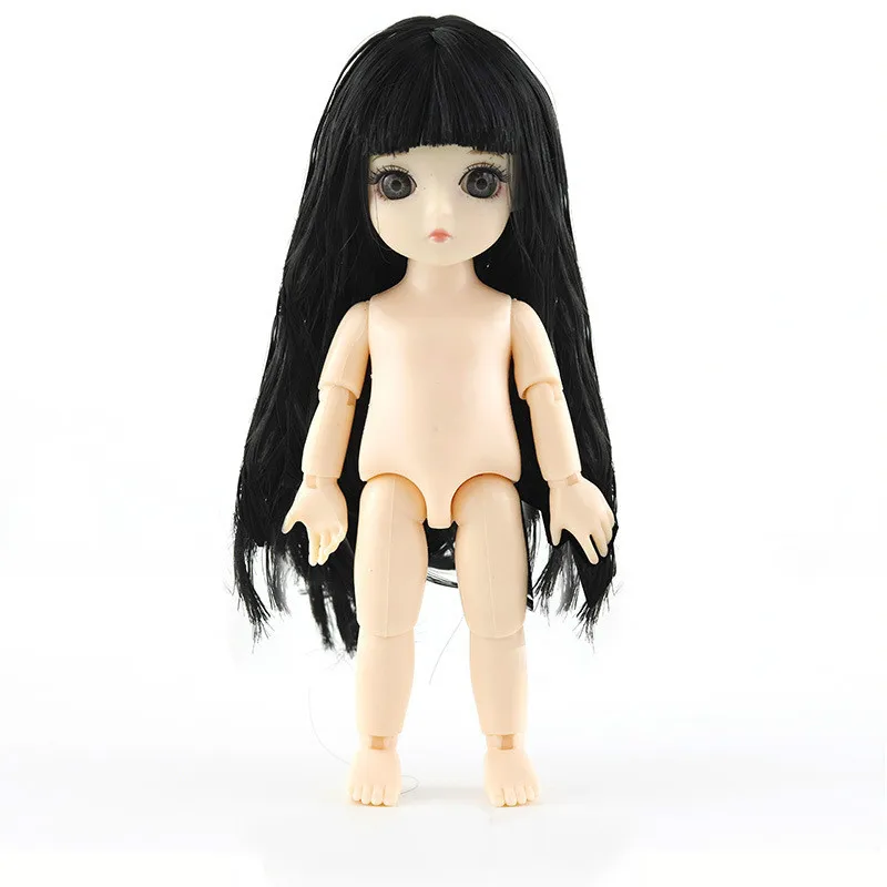 Новинка, 13 шарниров, bjd кукла, игрушка, 1/12, 16 см, Bjd кукла, игрушка, оригинальная, для девочек, принцесса, куклы, прекрасный детский подарок, детские игрушки для девочек - Цвет: black2
