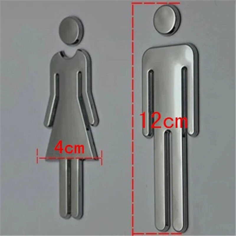 3D Самоклеящиеся таблички для унитаза ванной туалета комнаты 2 шт. 12 х4 см | Дом и