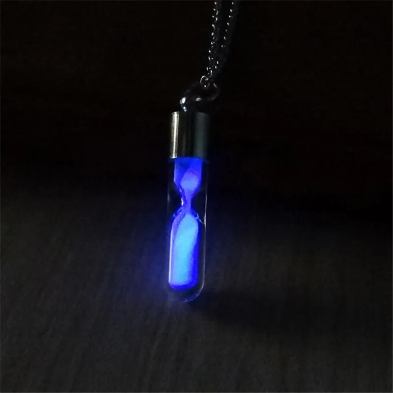 Креативный дизайн светящееся ожерелье для женщин песочные часы Хрустальная