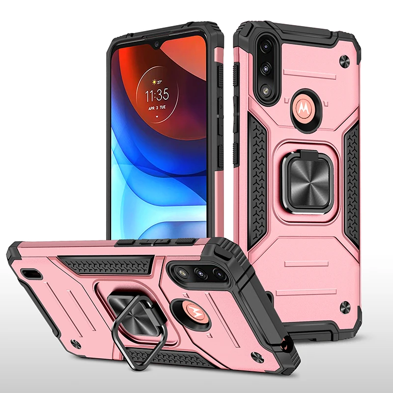 

Phone Case For Motorola One Fusion Hyper Macro E E7 E6S G Stylus Fast Power Plus 2020 2021 Armor Magnetic With Ring Bracket Case