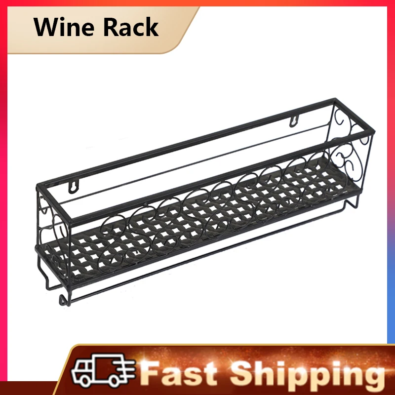 

Creative Modern Wall Mounted Iron Wine Rack Bottle Champagne Glass Holder Decor Shelves Bar Home Party Decoration Supplies