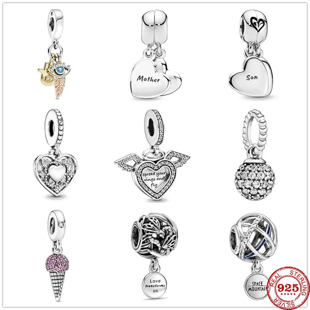 925 стерлингового серебра металлические бусины моя жена всегда сердце на крючках