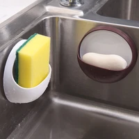 2pcs home bathroom suction cup soap box plastic toilet soap dish round shape kitchen wall mounted drain rack household products