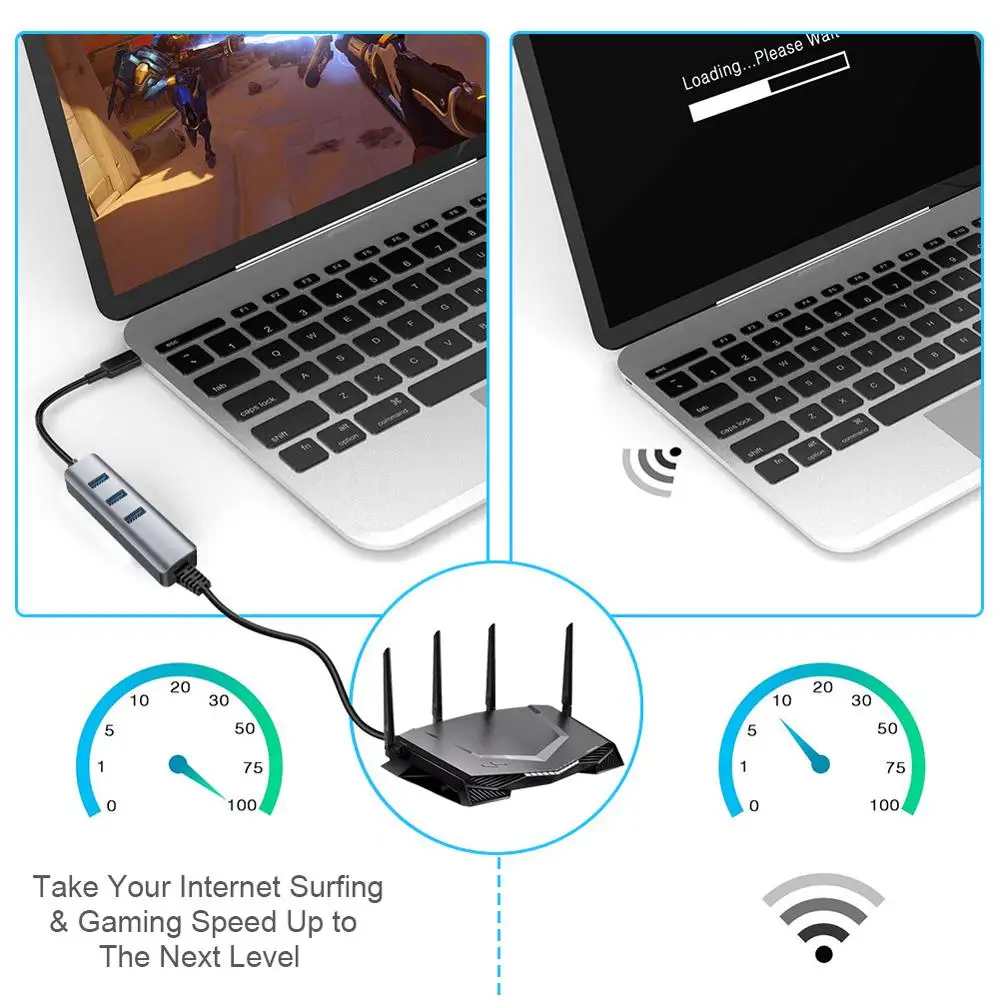 Новый USB C концентратор Gigabit Ethernet Rj45 Lan адаптер Type к 3 0 10/100/1000 сетевая карта для MacBook