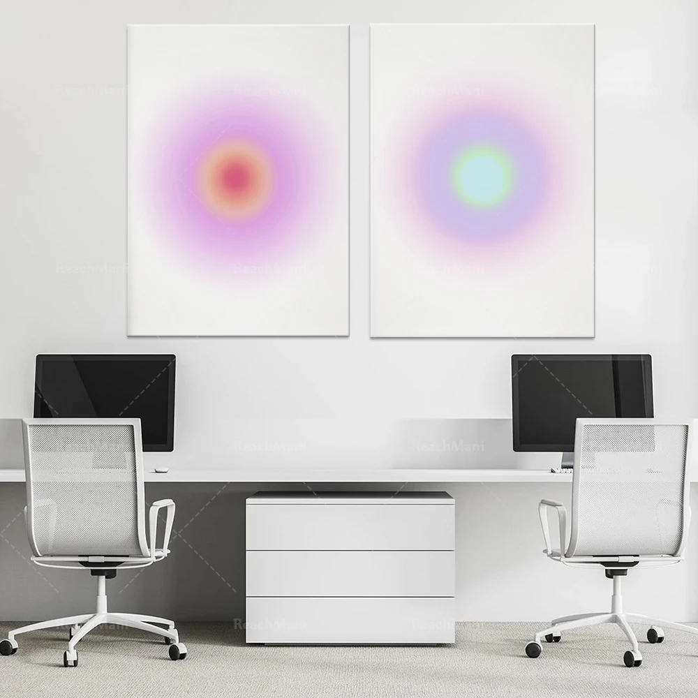 

Soft halo printing, gradual modern posters, psychedelic retro wall art energy printing, soft aesthetic decoration, spiritual art