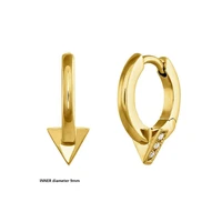 100 925 sterling silver geometric triangle mini huggie hoop earring gold silver color simple minimalist girl jewelry