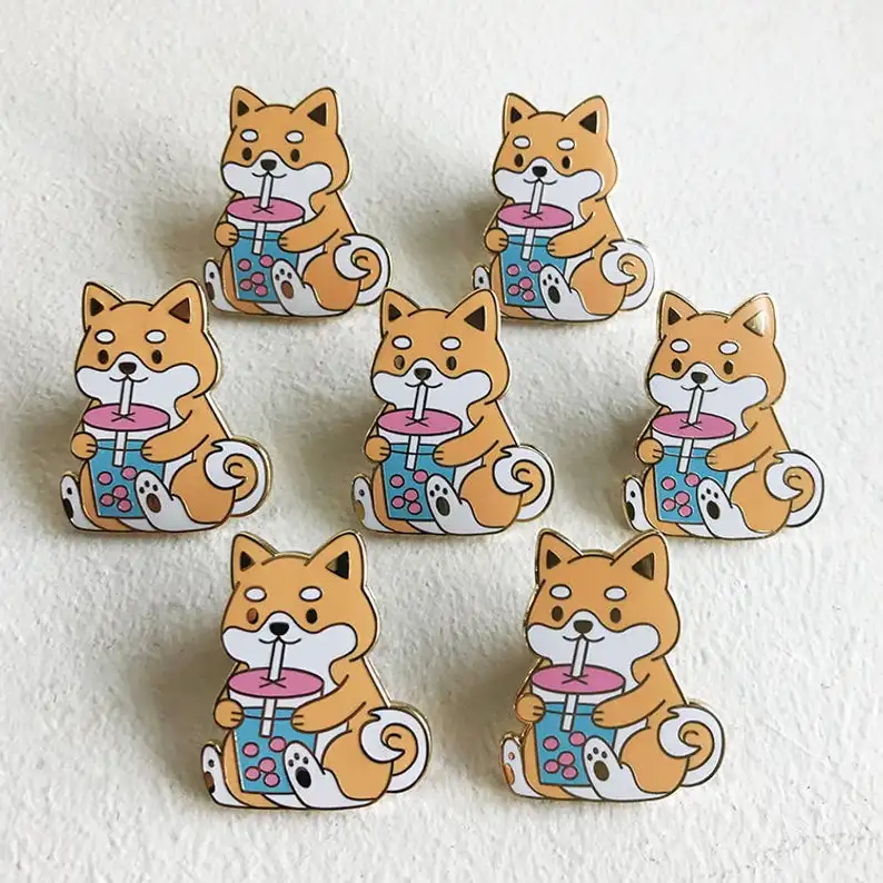 Милый пузырьковый чайный значок с эмалью для собак | Украшения и аксессуары