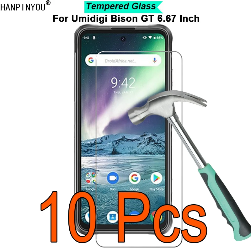 

10 Pcs/Lot For Umidigi Bison GT 6.67" 9H Hardness 2.5D Ultra-thin Toughened Tempered Glass Film Screen Protector Guard