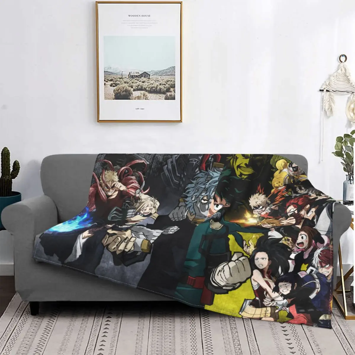 

My Hero Academia Midoriya Izuku Juvenile Anime Force Portable Warm Throw Blankets for Bedding Travel