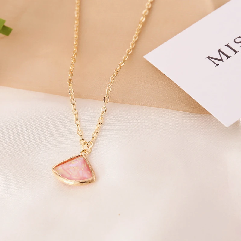 

Simple Delicate Shine Resin Water Drop Collar Necklace Gifts For Women Girls Party Jewelry Accessories Korean Fashion Collares