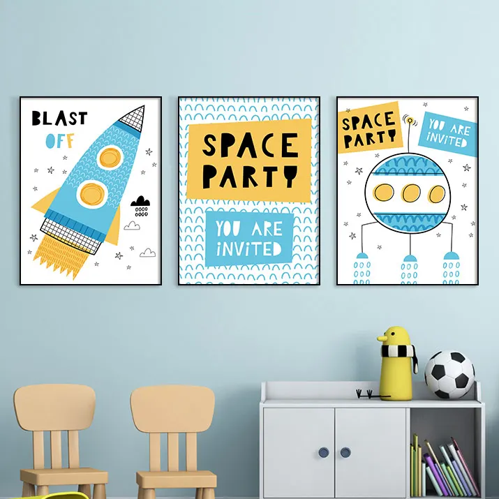 Детская парусиновая настенная живопись для маленьких девочек украшение комнаты