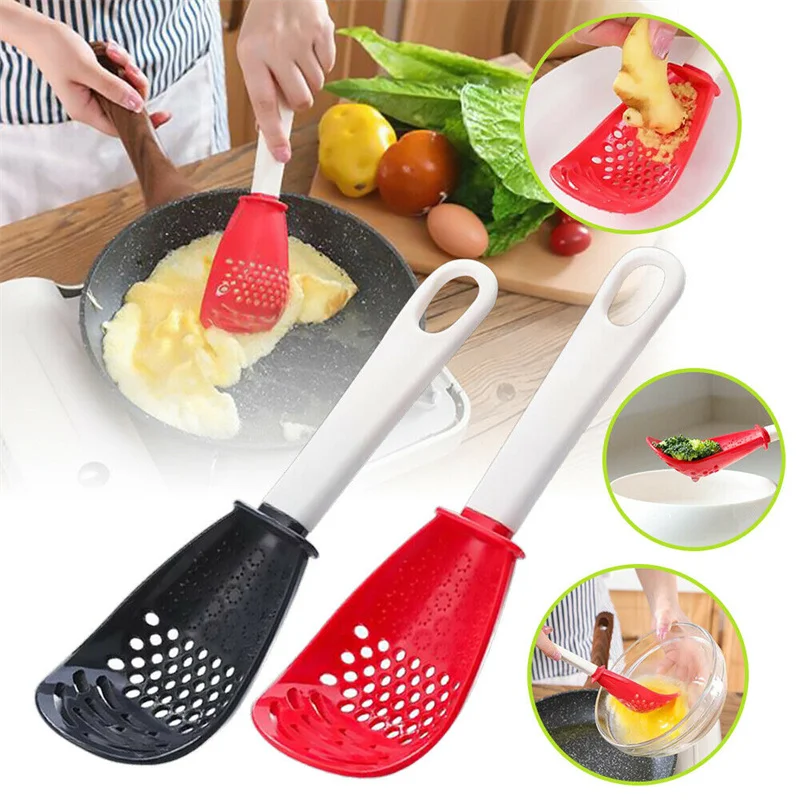 

Strainer Scoop Multifunctional Heat-resistant Hanging Hole Innovative Potato Garlic Press Colander Spoon for Kitchen Cooking