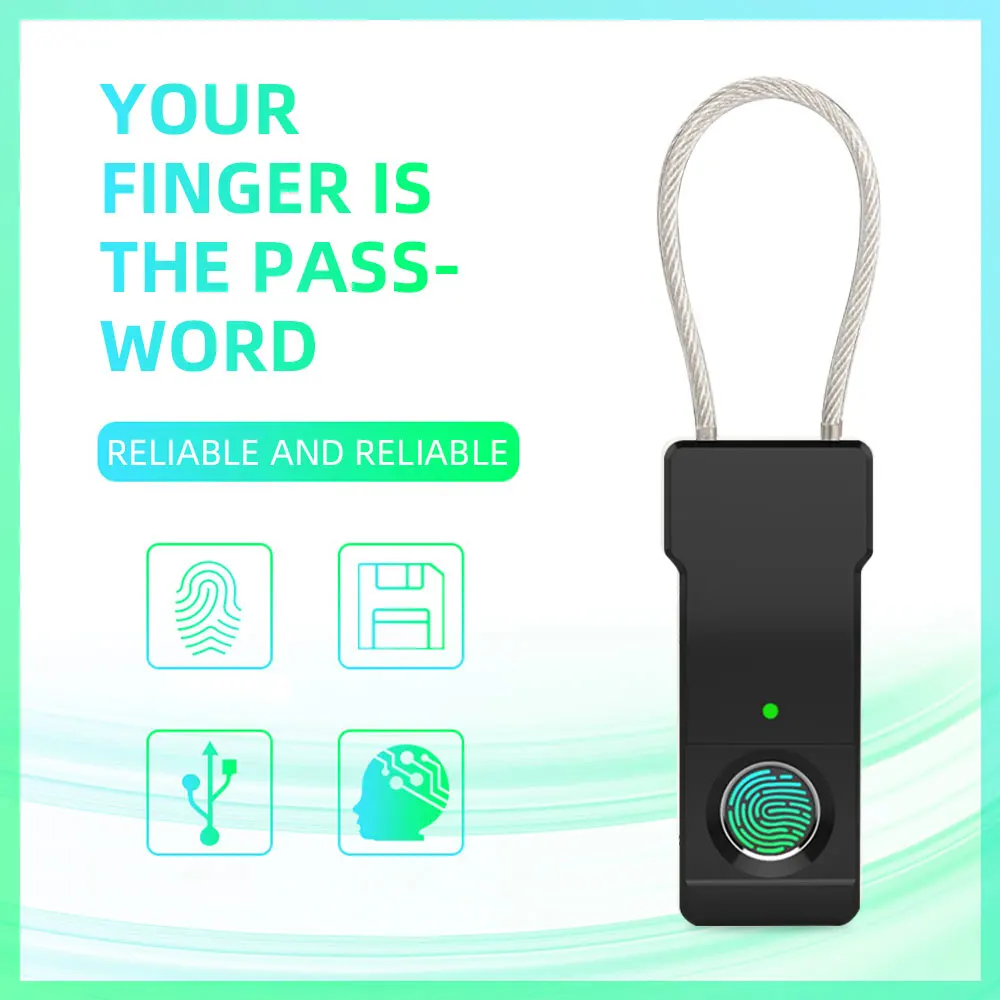 Сканер отпечатков пальцев умный навесной замок маленький без ключа USB