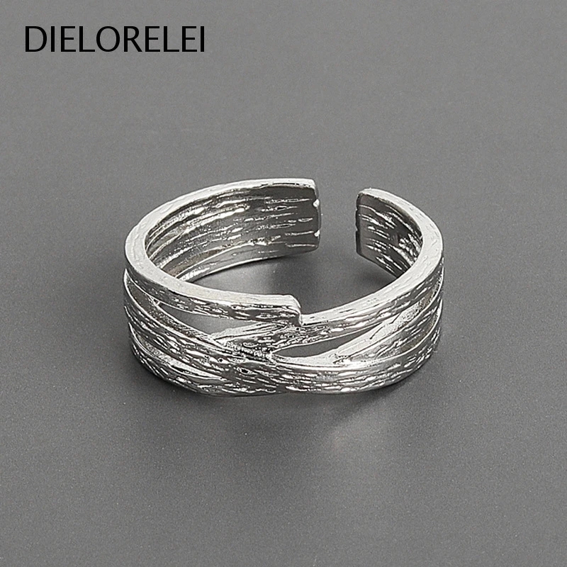 

DIELORELEI 925 Sterling Silver Light Luxury Eliminates Metal Allergies Girls Adjustable Ring Minimalist Jewelry Women