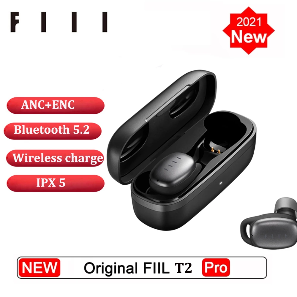 

New FIIL T2 Pro TWS True Wireless Earphone Bluetooth 5.2 Active Noise Cancell IPX5 Waterproof ANC+ENC Earbuds Touch Control