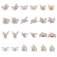 disney fashion earrings ladies earrings party everyday accessories grey cute acrylic personality resin dumbo ear clips children