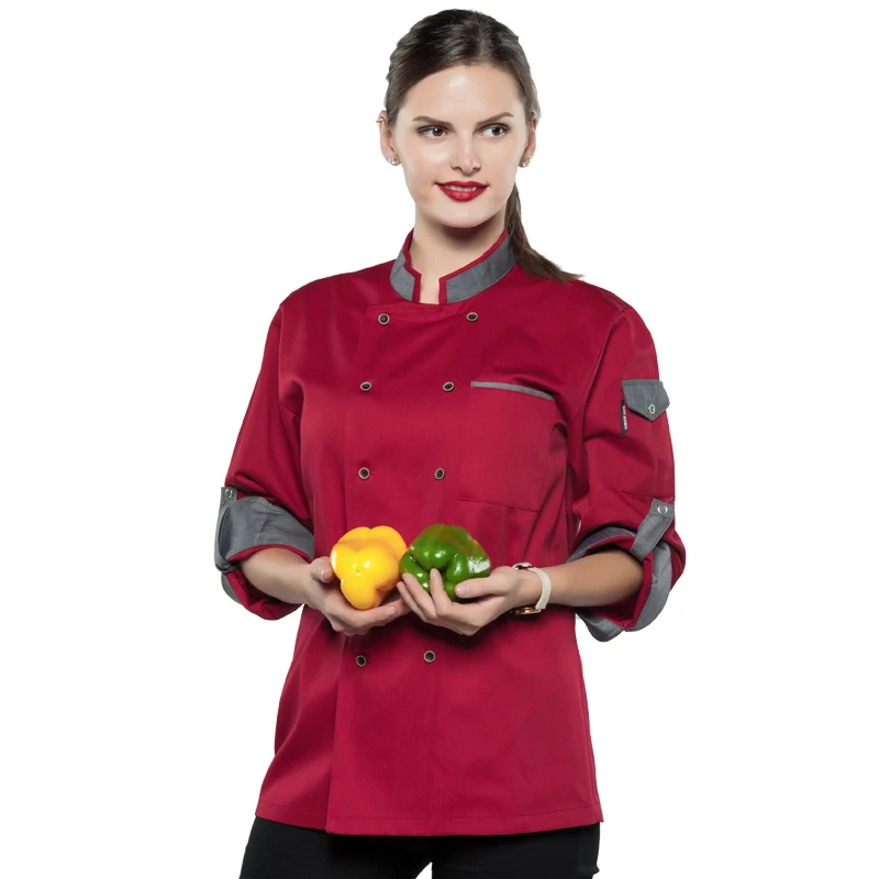 Куртка повара MSORMOSIA женская с длинными рукавами, жакет повара для домашней кухни, ресторана, отеля, кухни, униформа официанта от AliExpress WW