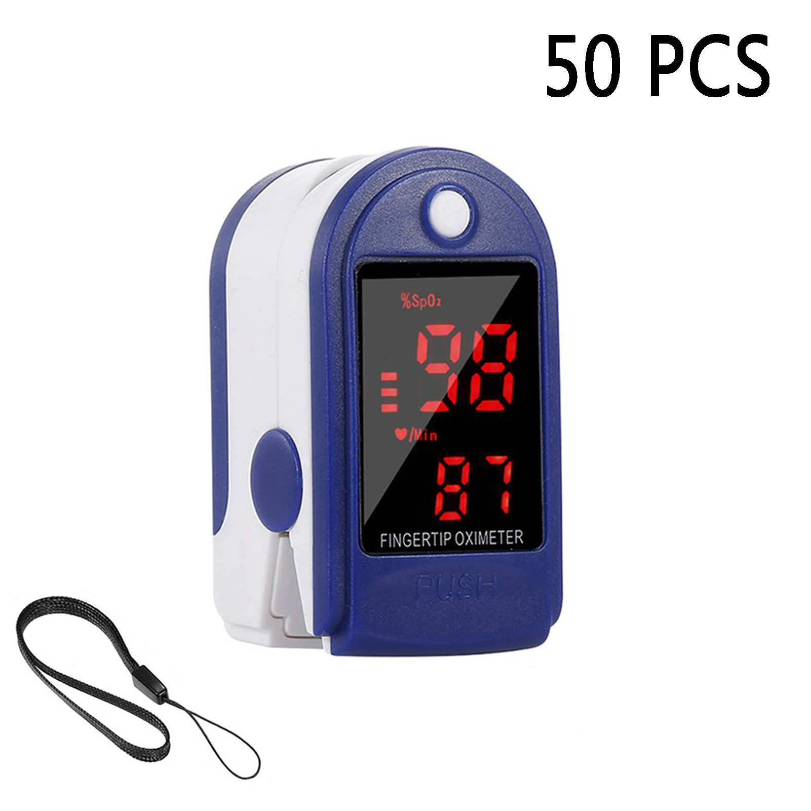 

50 Pcs Fingertip Pulse Oximeter Blood Oxygen Saturation & Heart Rate Digital SpO2 Monitor Detection Mini Oximeter 5s Auto-off