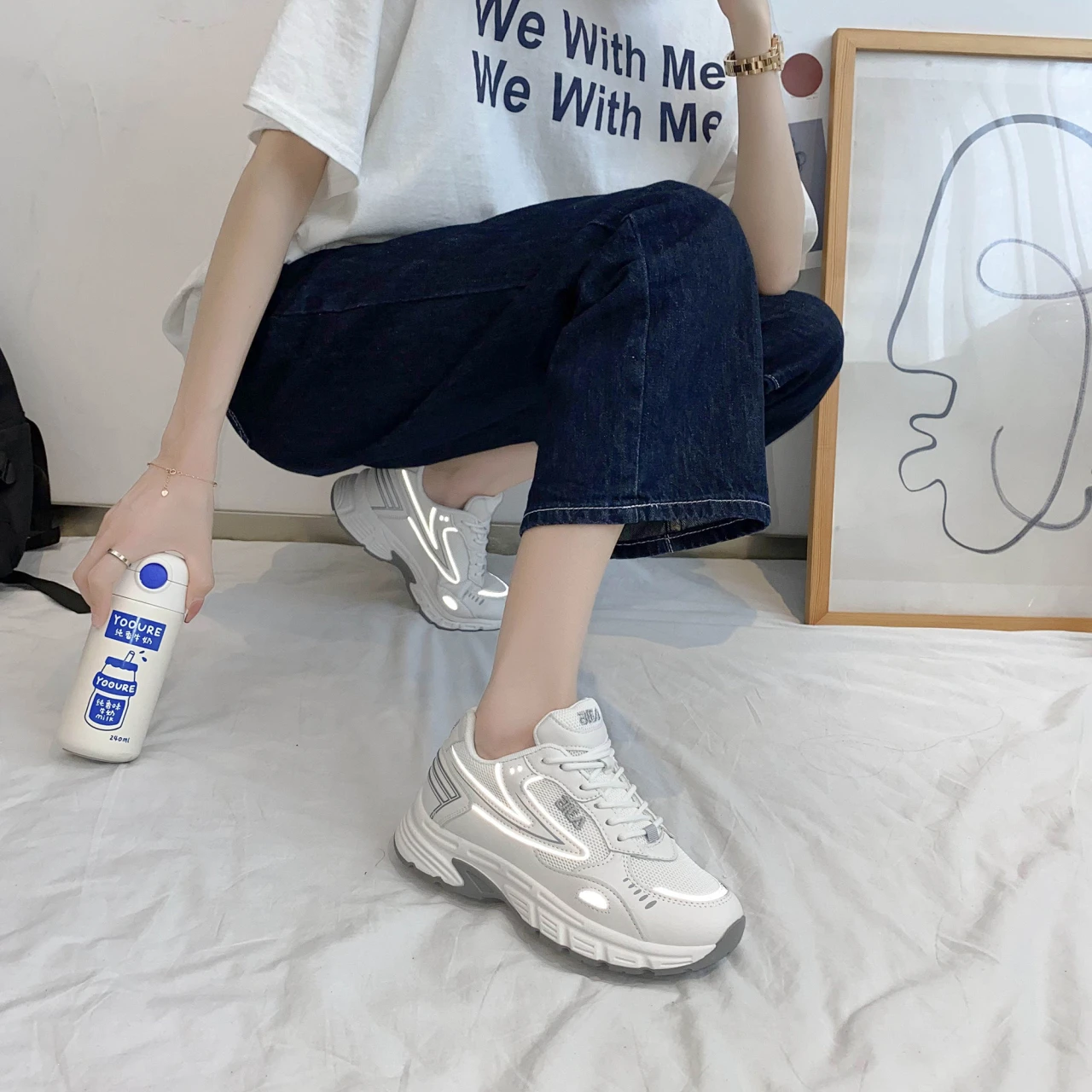 

Women's Running Shoes Spring Sneakers High Quality Design Style Dad Shoes Colorful High Thick Sole Sports Shoes