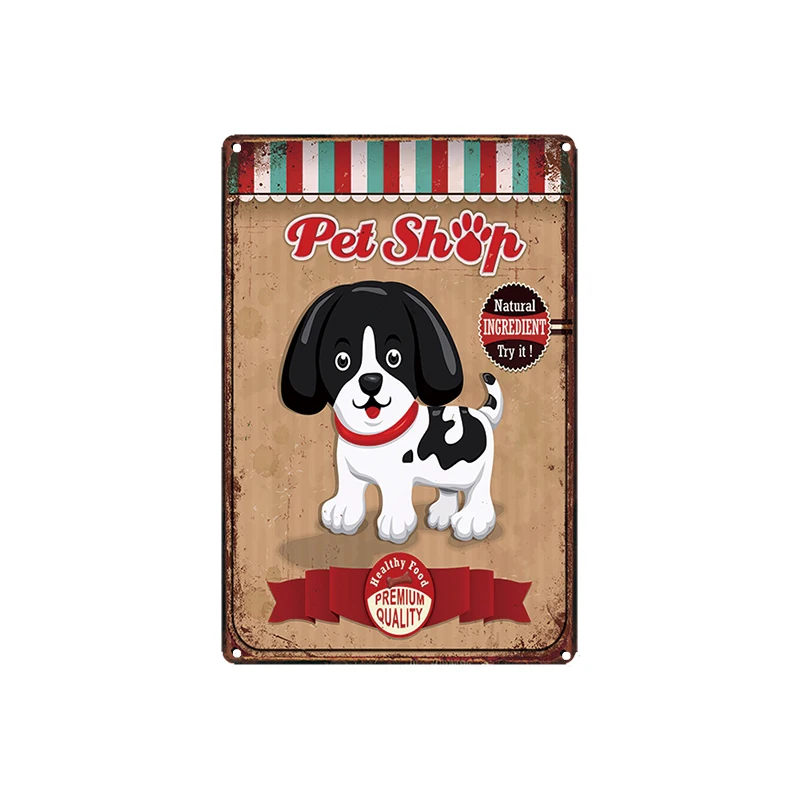 

Farm Decorative Signs Fresh Metal Iron Tin Sign Club Poster Vintage Cartoon Pet Dog Art Bar Home Decoration Wall Iron Painting