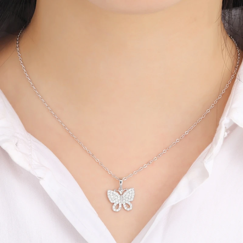 Новинка 2020 простое стильное изящное 2 цвета ожерелье-бабочка металлическое