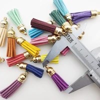 20 pcsbag 38mm suede faux leather tassel for keychain cellphone straps jewelry summer diy pendant charms finding