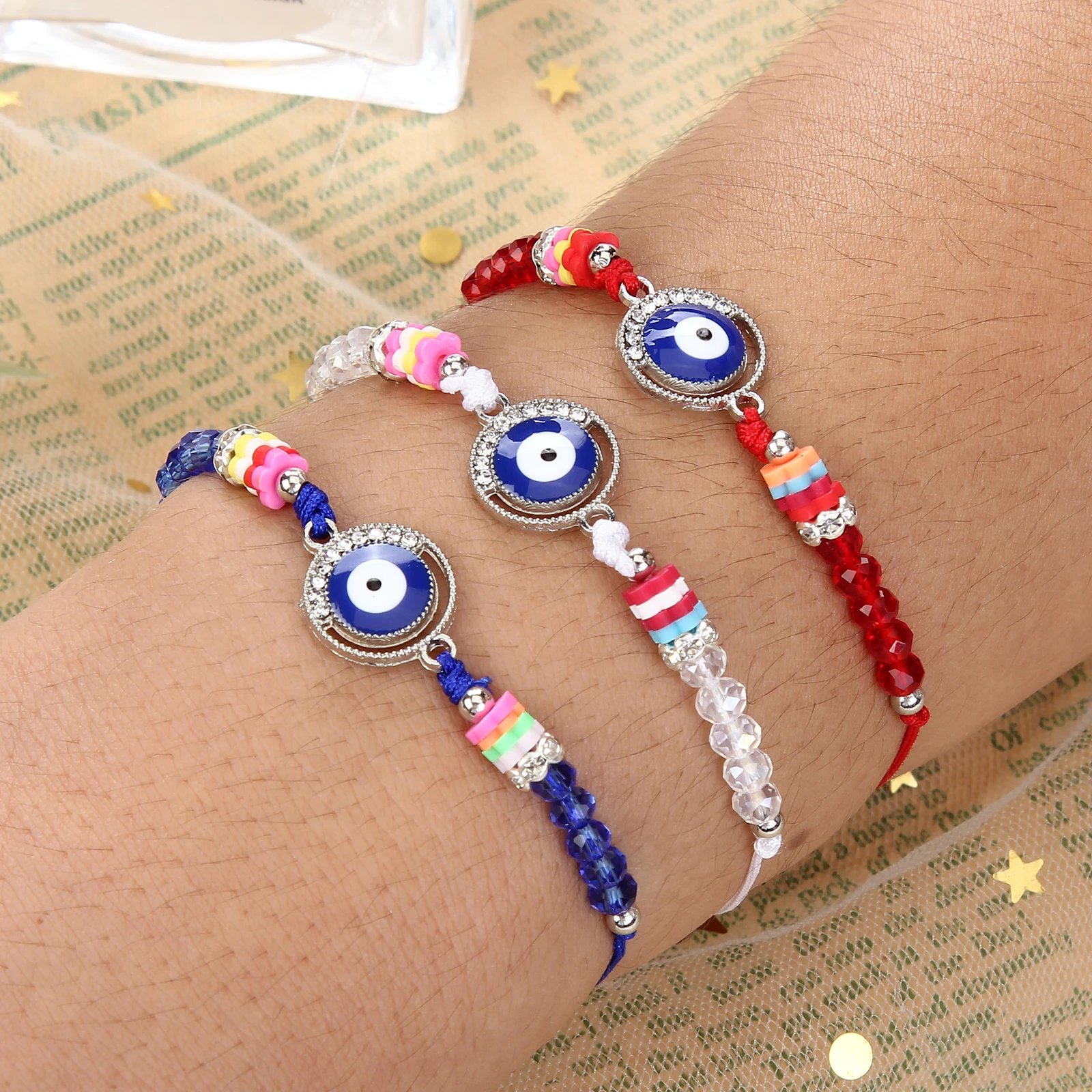 12 шт. регулируемые браслеты ручной вязки с бусинами | Украшения и аксессуары